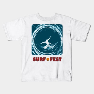 Surf Fest Emblem Kids T-Shirt